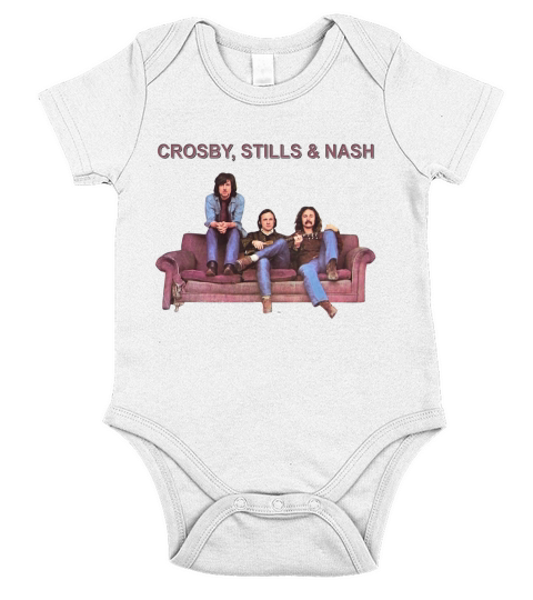 Crosby Stills  Nash band Tshirt Short Sleeve Baby One-Piece
