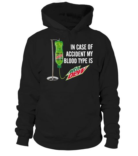 Grinch In Case Accident My Blood Type is Mountain Dew Hoodie Unisex