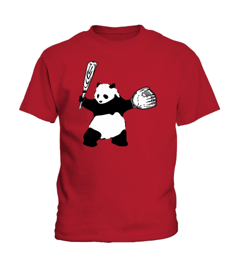 Panda Baseball Player Kids T-Shirt