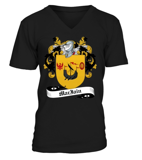 MacIain Family Crest Scottish Family Crests V-Neck T-shirt