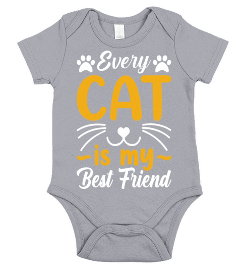 Every Cat is my Best Friend Cat Mom Cat Lovers Short Sleeve Baby One-Piece