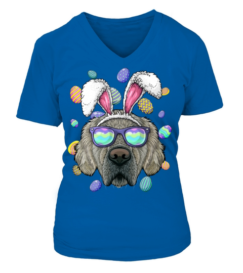 Golden Retriever Easter Bunny Ears Funny Easter Eg V-neck T-Shirt Woman