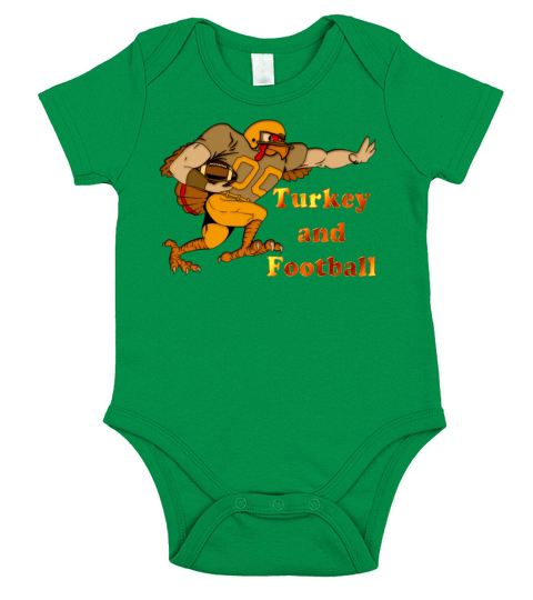 Turkey Football color Short Sleeve Baby One-Piece