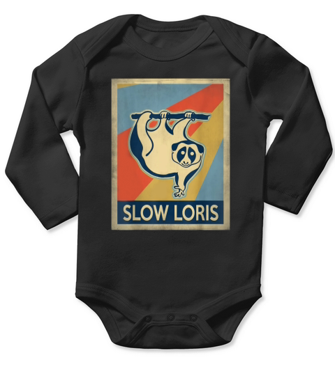 Vintage style Slow Loris tshirt Long Sleeve Baby One-Piece