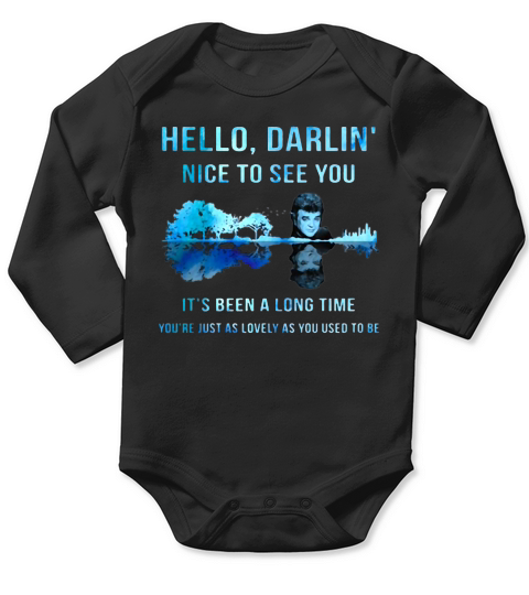 Conway Twitty Hello Darlin’ Nice To See You Guitar Lake Long Sleeve Baby One-Piece