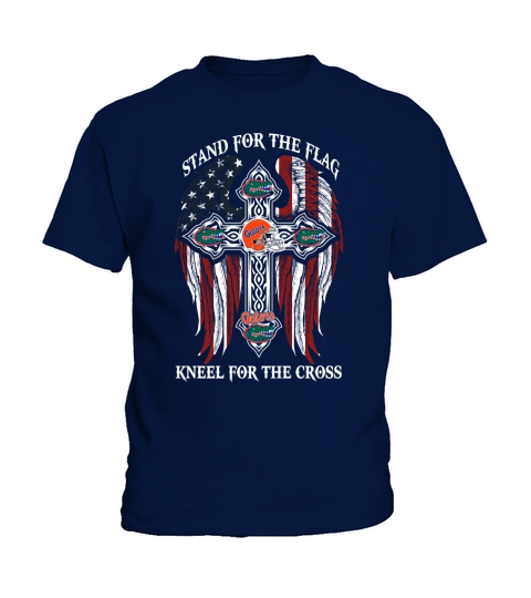 Stand For The Flag Kneel For The Cross - Frontside Kids T-Shirt