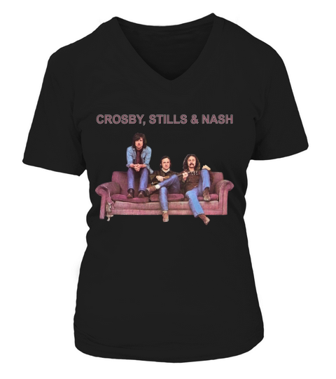 Crosby Stills  Nash band Tshirt V-neck T-Shirt Woman