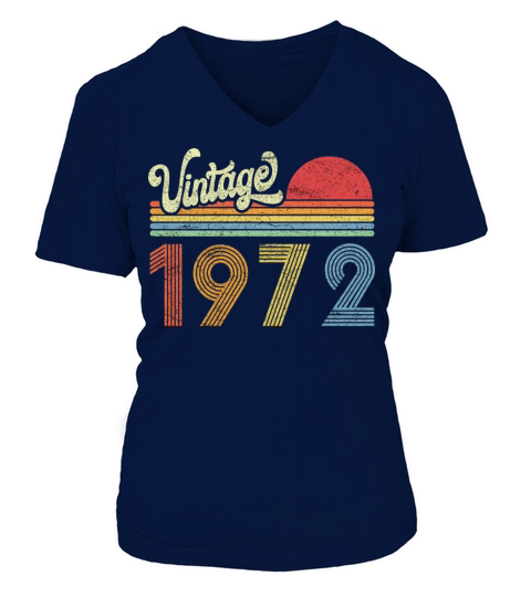 1972 Birthday Gift Vintage Born Made 1972 Retro Su Women's V-Neck T-shirt