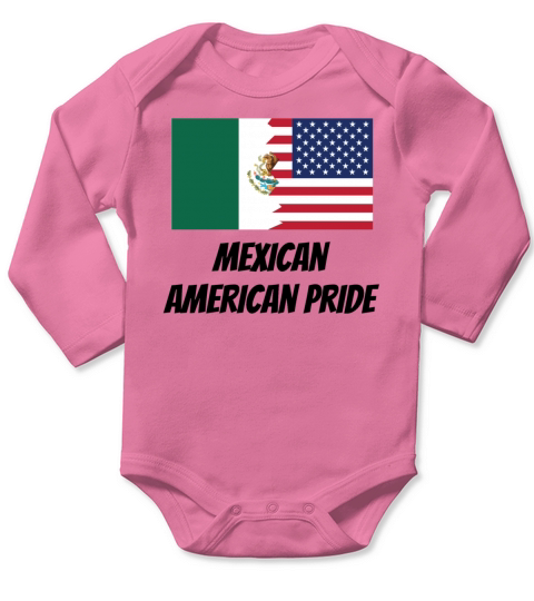 Mexican American Pride Long Sleeve Baby One-Piece