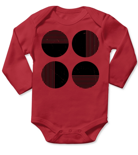 Minimal Black Corner Stripes Long Sleeve Baby One-Piece