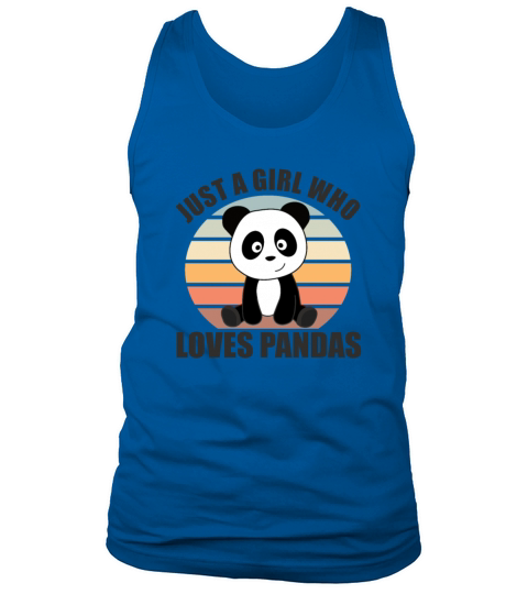 Just A Girl Who Loves Pandas Cute Panda Vintage Men's Tank Top