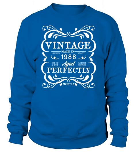 1986 Vintage born in Retro age Birthday gift idea Women's Sweatshirt