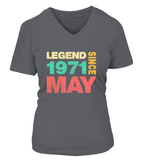 50th Birthday May Gift Vintage 1971 50 Years Women's V-Neck T-shirt
