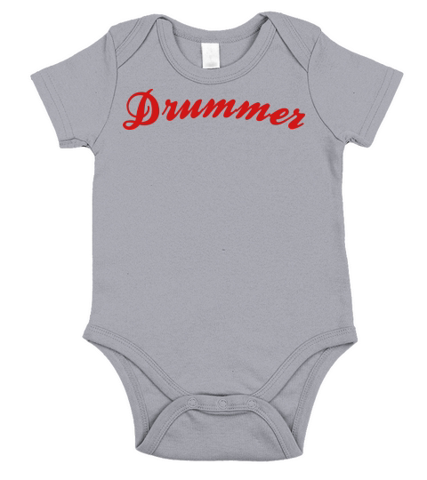 drummer cool curved logo Short Sleeve Baby One-Piece