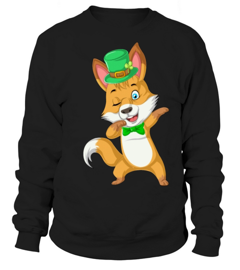 dabbing fox st patricks day Men's Sweatshirt