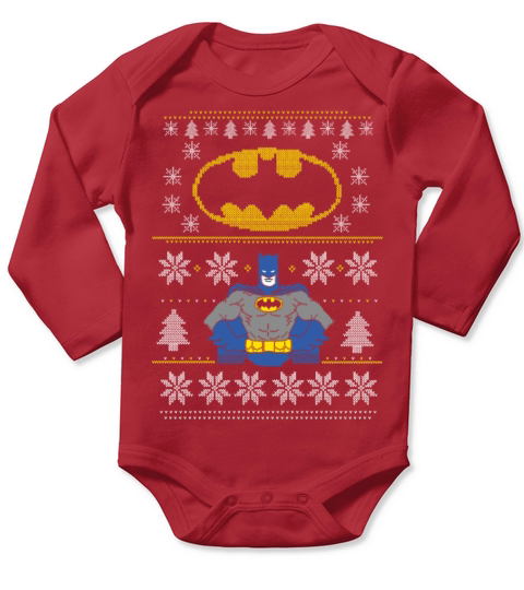 DC Comics Batman Christmas Ugly Sweater Long Sleeve Baby One-Piece