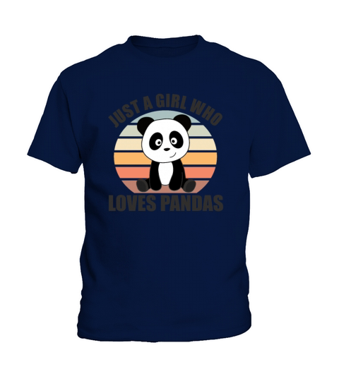 Just A Girl Who Loves Pandas Cute Panda Vintage Kids T-Shirt