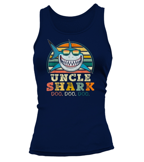Retro Vintage Uncle Shark TShirt Funny Birthday Gi Women's Tank Top