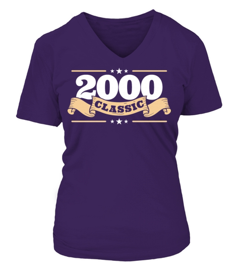 Anniversary 2000 Classic Matching Couple Distresse Women's V-Neck T-shirt