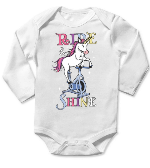 Spin Class Funny Spinning Unicorn Art Long Sleeve Baby One-Piece