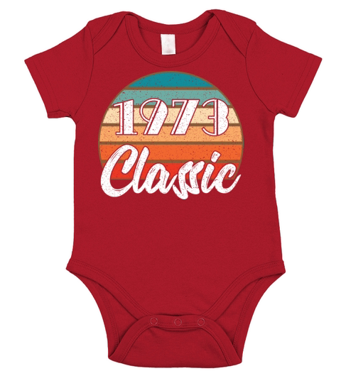 Anniversary Birthday 1973 Classic Colors Design Short Sleeve Baby One-Piece