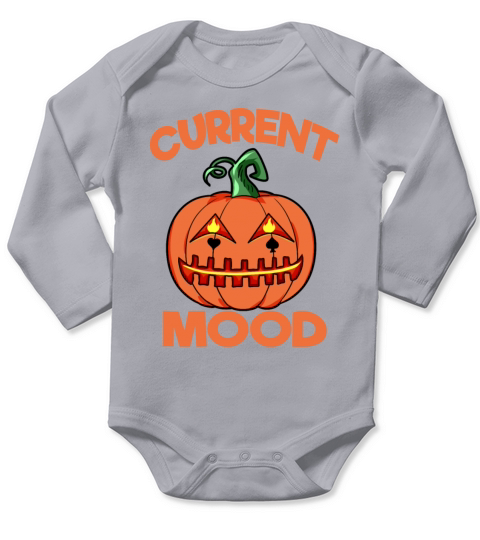 Halloween Pumpkin Current Mood Happy Long Sleeve Baby One-Piece