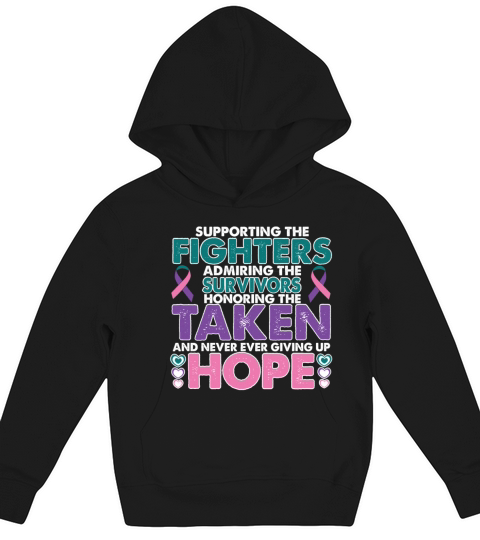 Thyroid cancer Awareness Survivor Support Warrior Kids Hoodie