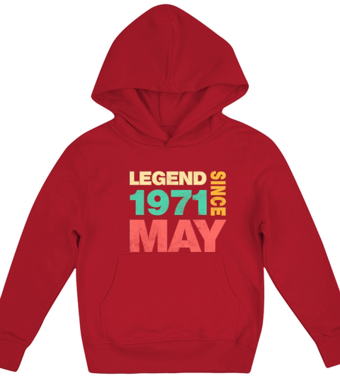 50th Birthday May Gift Vintage 1971 50 Years Kids Hoodie