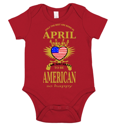 Born in April Short Sleeve Baby One-Piece