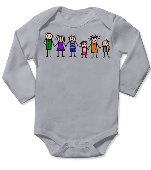large family - patchwork family - colorful Long Sleeve Baby One-Piece