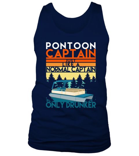 Funny Vintage Retro Pontoon Captain Drunker Men's Tank Top