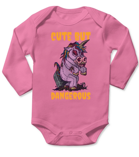 Cute But Dangerous Scary Unicorn Halloween Costume Long Sleeve Baby One-Piece
