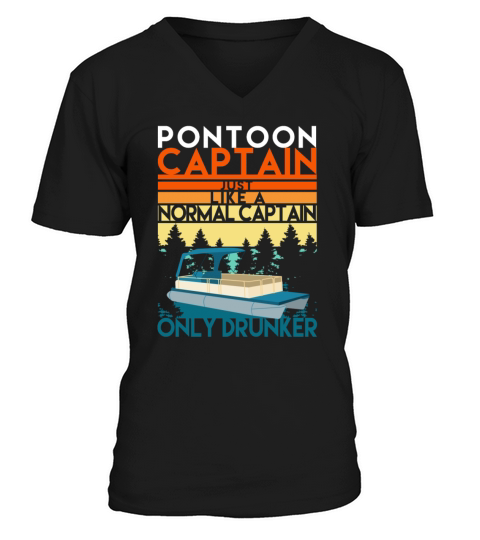 Funny Vintage Retro Pontoon Captain Drunker Men's V-Neck T-shirt