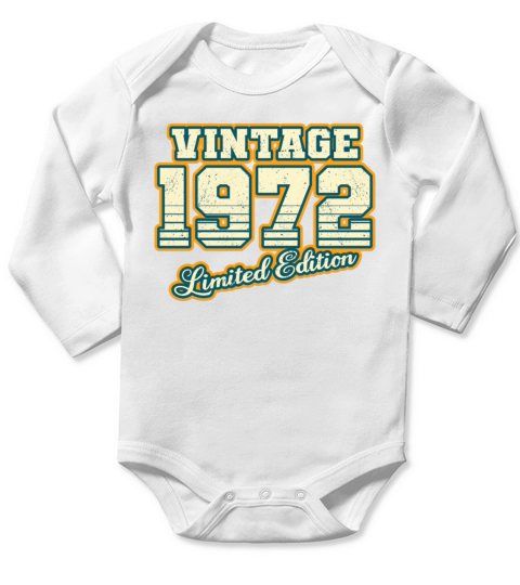 50th Birthday Vintage 1972 Limited Edition Long Sleeve Baby One-Piece