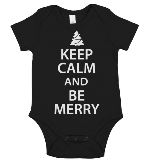 Keep Calm and Be Merry Christmas Short Sleeve Baby One-Piece
