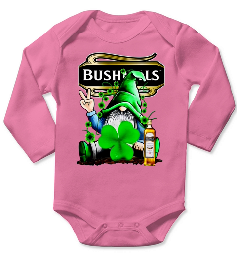 Gnome and Bushmills Irish Whiskey shamrock St Patrick’s Day shirt Long Sleeve Baby One-Piece