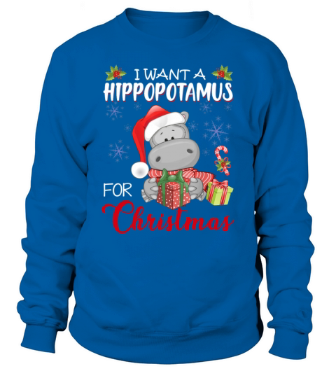 I Want A Hippopotamus For Christmas Xmas Hippo Men's Sweatshirt