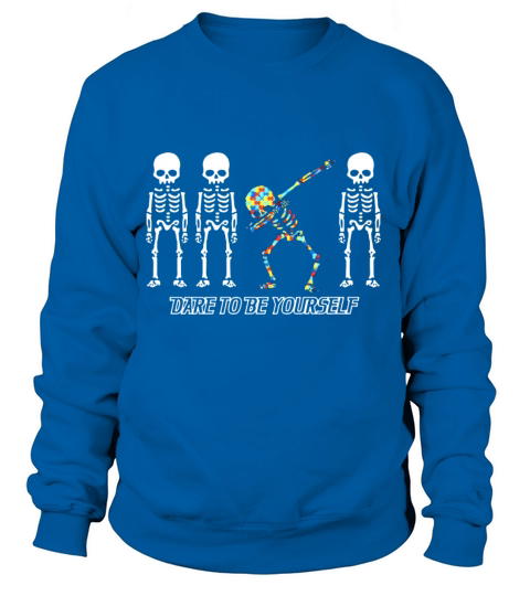 dare to be yourself picture skeleton Women's Sweatshirt