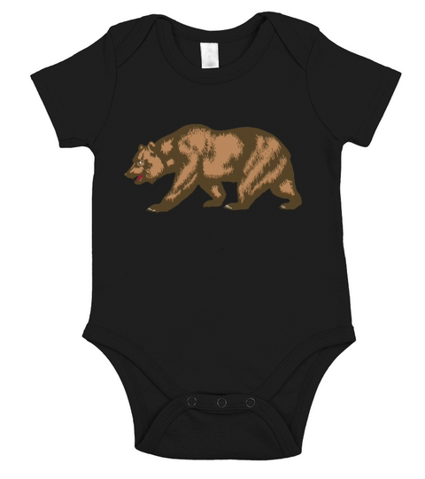 California Grizzly Bear Walking Short Sleeve Baby One-Piece