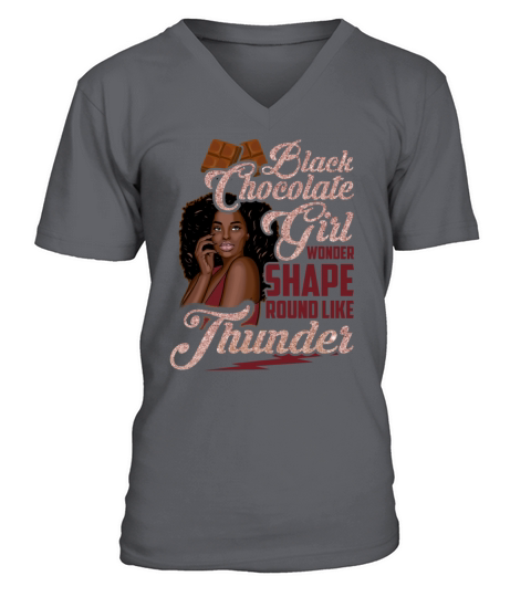 Black Chocolate Girl Wonder Rose Shape Thunder Men's V-Neck T-shirt