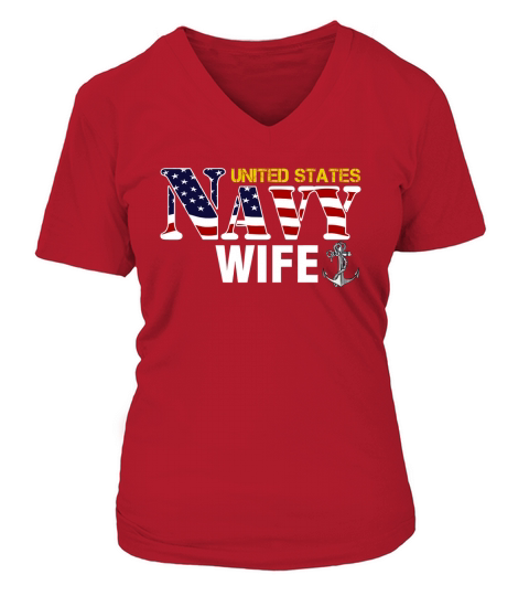 navy wife V-neck T-Shirt Woman
