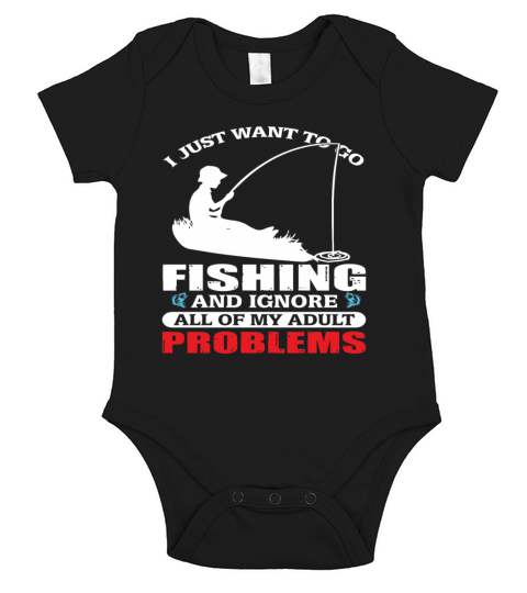 Ignore adults problems by fishing Short Sleeve Baby One-Piece