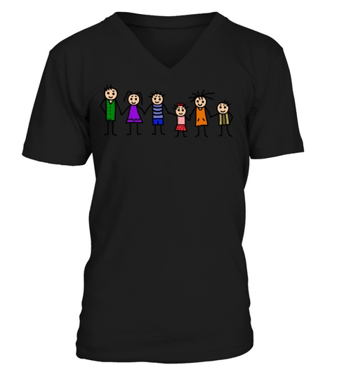 large family - patchwork family - colorful Men's V-Neck T-shirt