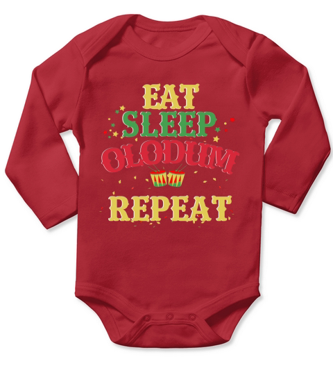 Funny Eat Sleep Olodum Repeat Tshirt Brazilian Carnival Gift - Ladies V-Neck Long Sleeve Baby One-Piece
