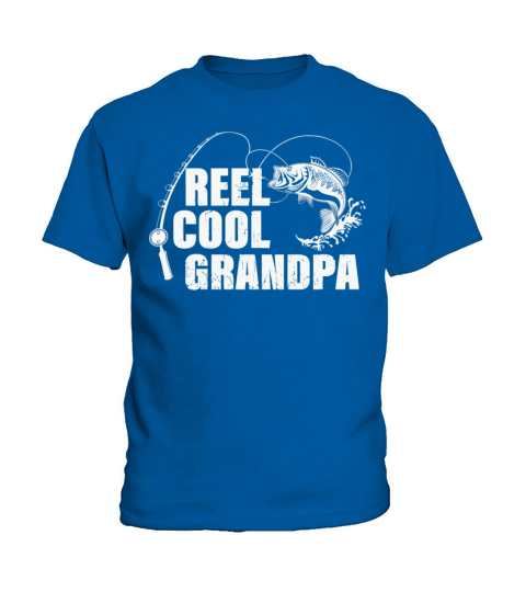 Reel Cool Grandpa Design with Fish and Fishing Rod Kids T-Shirt