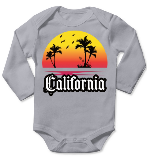 California Summer vibes for the beach with palms Long Sleeve Baby One-Piece