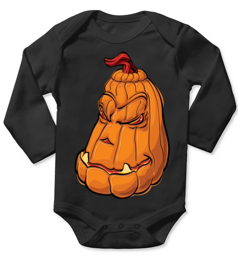 Scary Halloween Pumpkin Long Sleeve Baby One-Piece