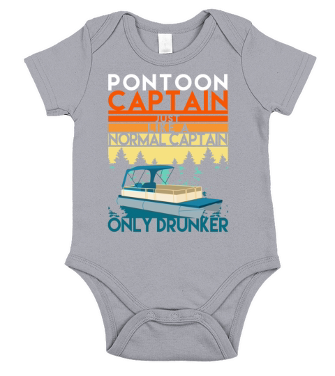 Funny Vintage Retro Pontoon Captain Drunker Short Sleeve Baby One-Piece