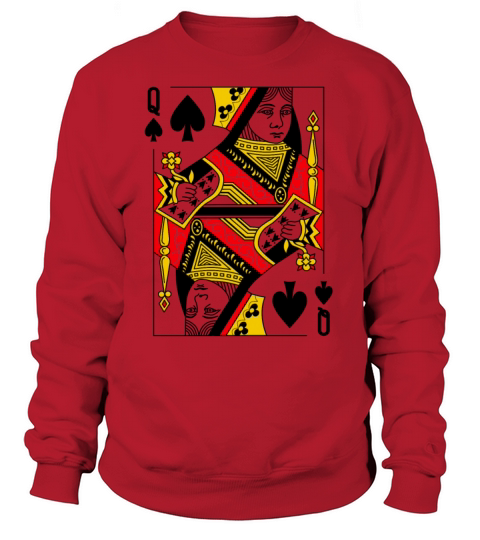 Queen of Spades Classic Card Deck Casino Poker Q Women's Sweatshirt