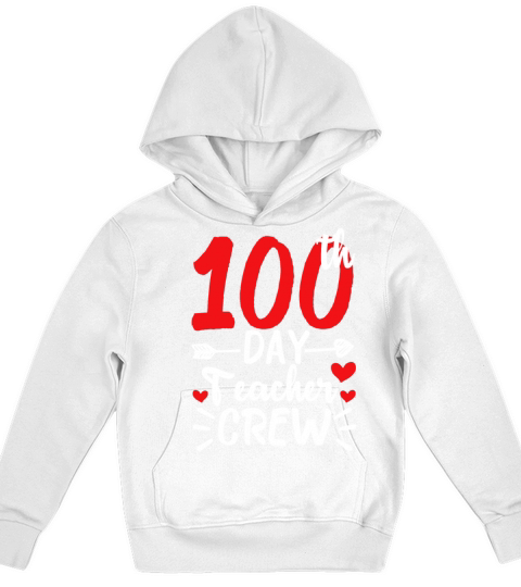 Student 100th Day Teacher Crew Happy 100 Days Kids Hoodie
